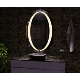 Овальное зеркало в ванную с подсветкой Мильтон
